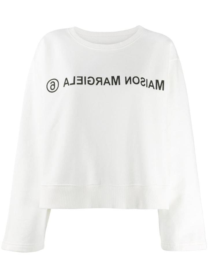 Mm6 Maison Margiela Logo Print Sweatshirt - White