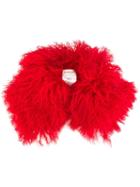Moncler - Textured Shearling Collar - Women - Polyester/lamb Fur - One Size, Women's, Red, Polyester/lamb Fur