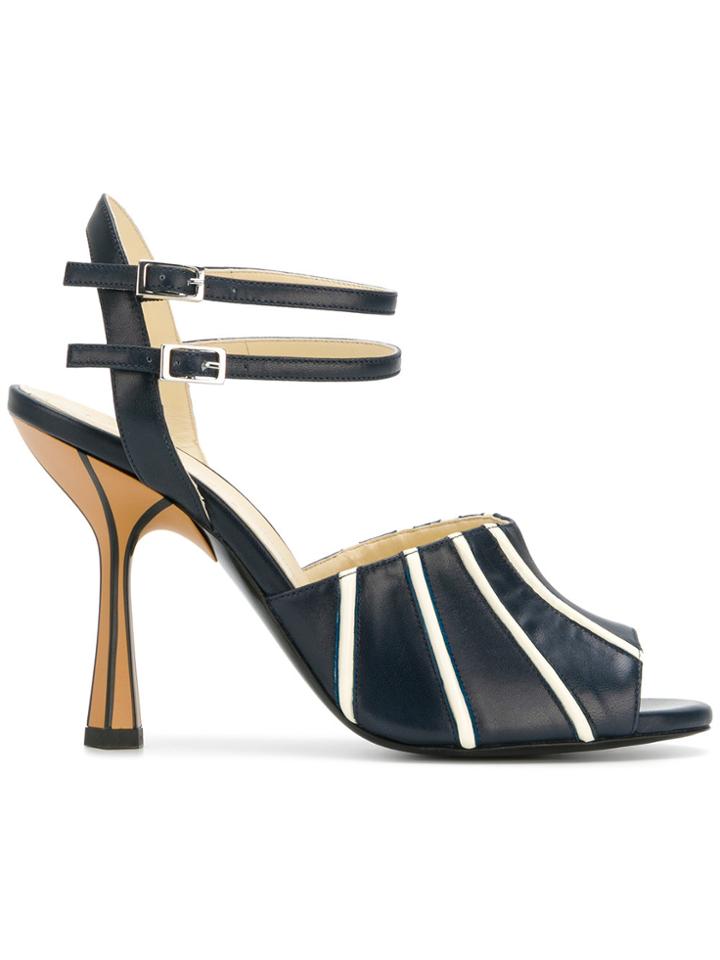 Marni Contrast Stripe Sandals - Blue