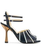 Marni Contrast Stripe Sandals - Blue