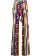 Etro Multi-print High Waisted Trousers - Green