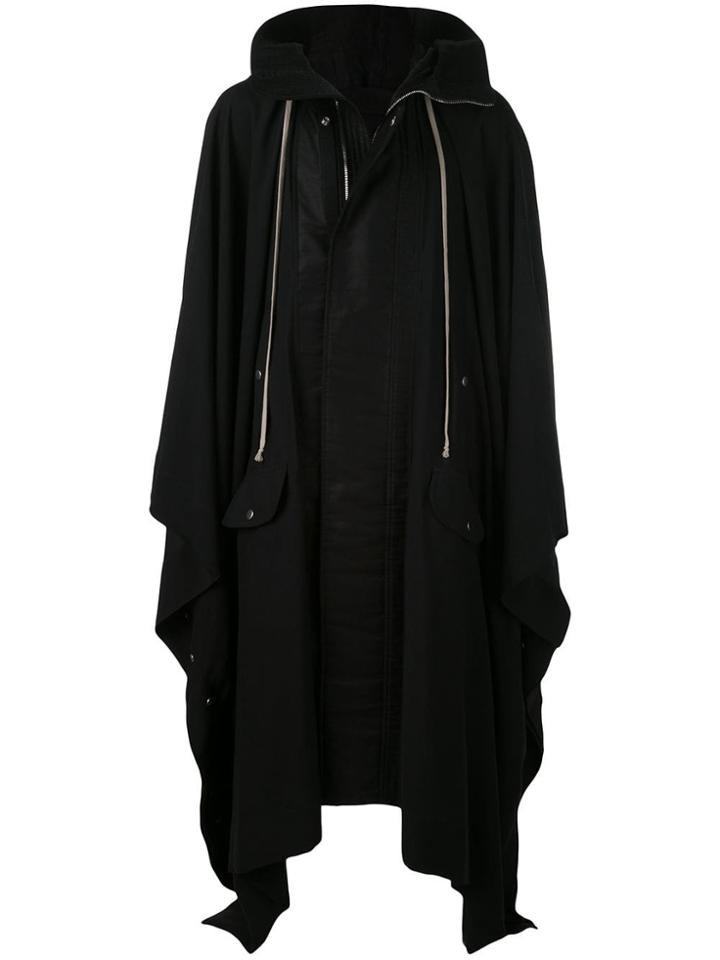 Rick Owens Hooded Long Parka - Black