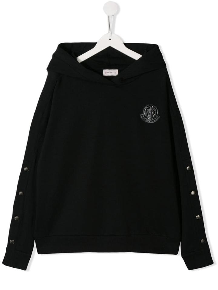 Moncler Kids Teen Logo Patch Hoodie - Black