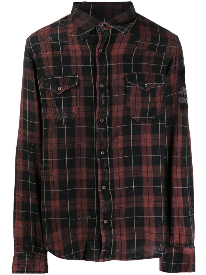 Family First Check Print Long Sleeve Shirt - Black