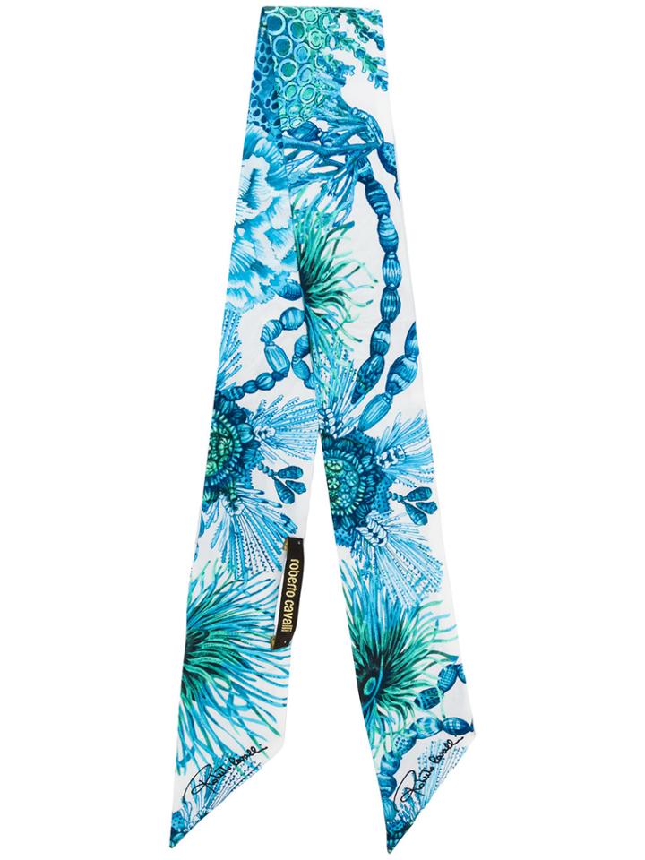 Roberto Cavalli Patterned Neck Scarf - Blue