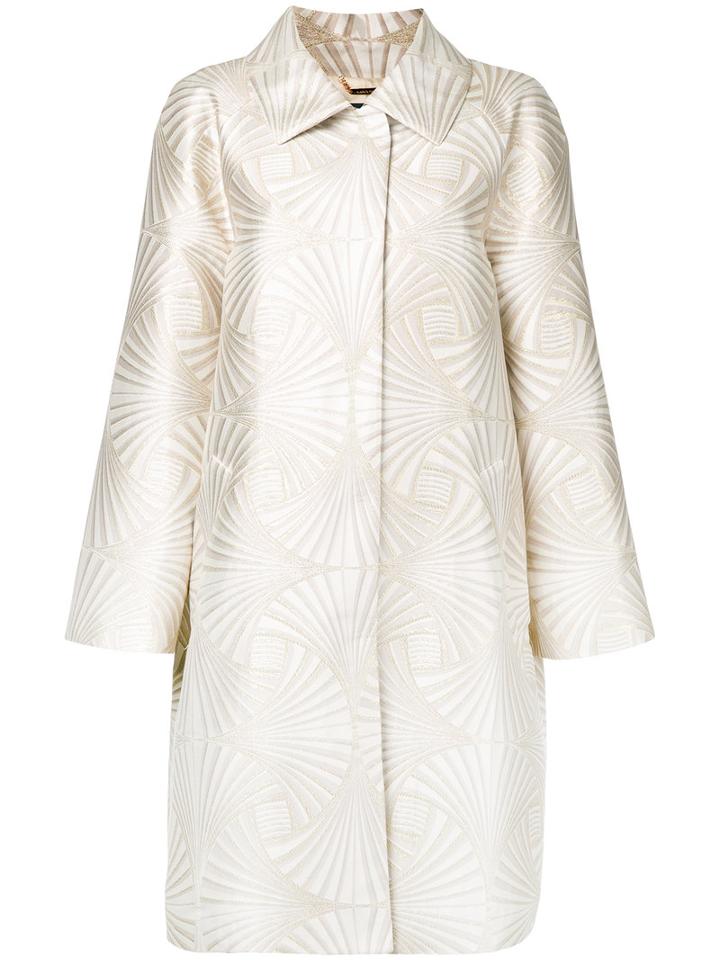 Alberta Ferretti High Shine Coat, Women's, Size: 42, Grey, Polyester