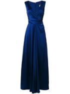 Talbot Runhof Ruched Gown - Blue