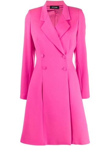 Styland Double Breasted Coat - Pink