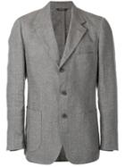 Loro Piana Two Button Blazer, Men's, Size: 50, Grey, Linen/flax/polyester