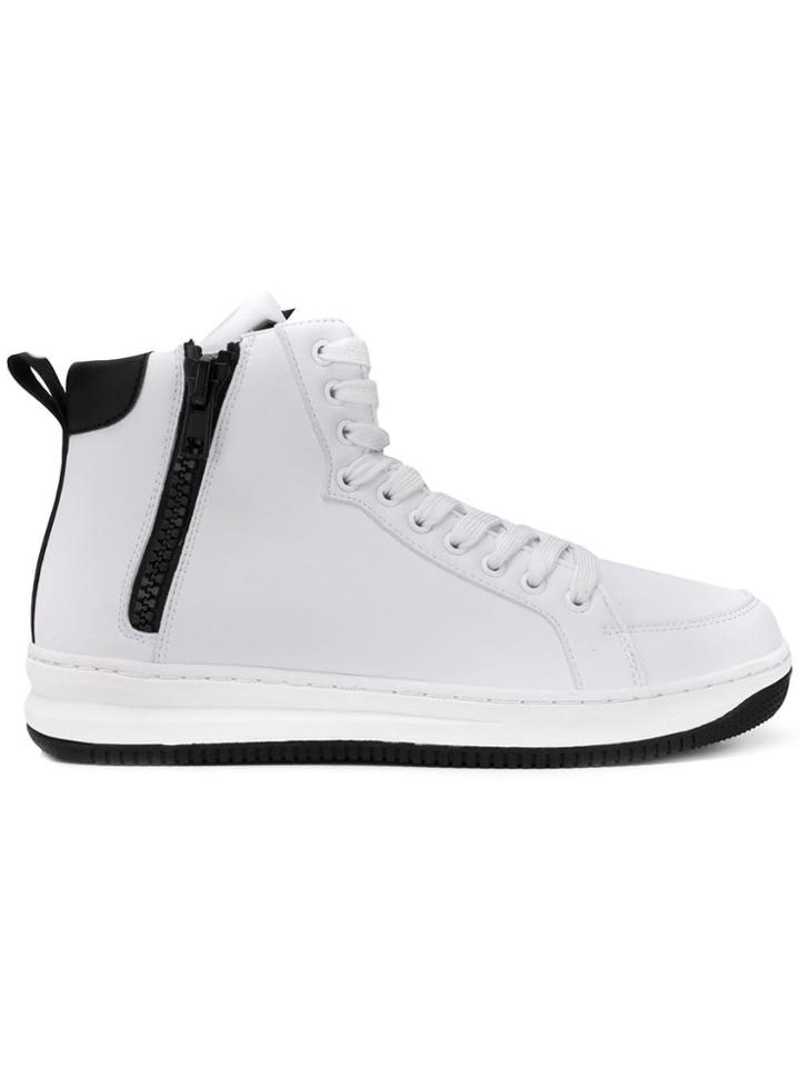 Ea7 Emporio Armani Hi-top Zip Trainers - White