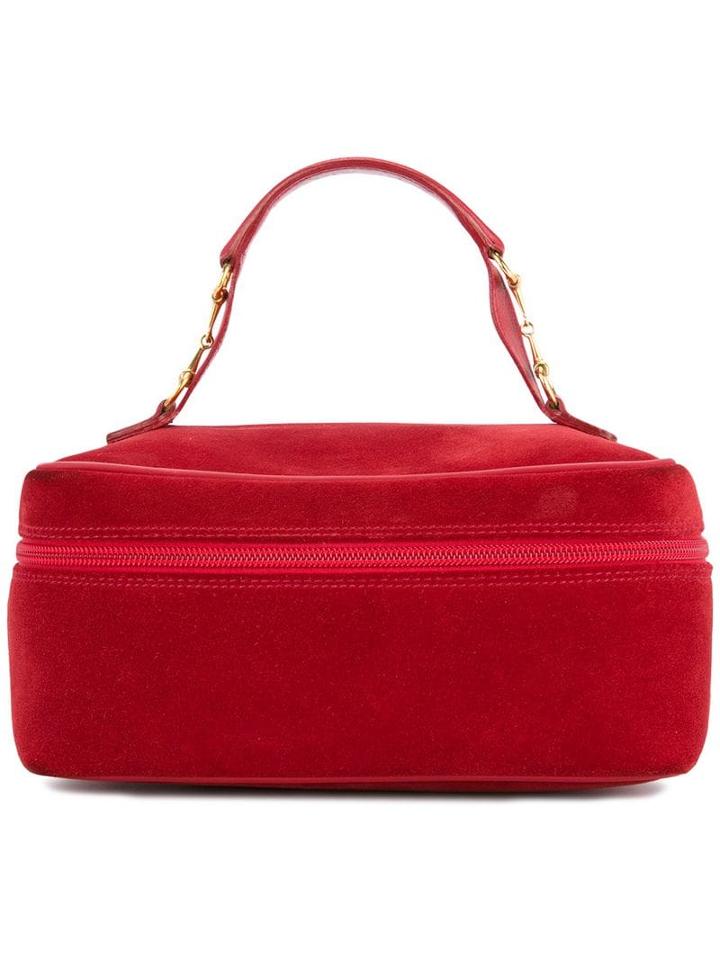 Gucci Pre-owned Horsebit Cosmetic Handbag - Red
