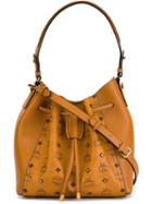 Mcm Drawstring Shoulder Bag, Nude/neutrals, Calf Leather