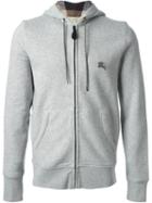 Burberry Zipped Hoodie, Men's, Size: Small, Grey, Cotton/polyester