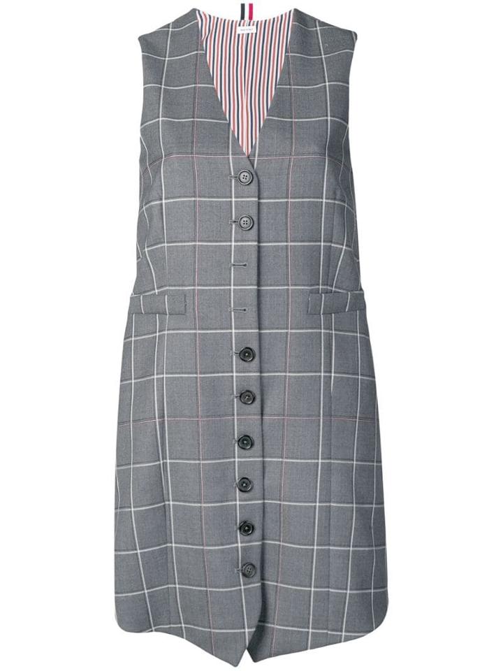 Thom Browne Windowpane Vest Mini Dress - Grey