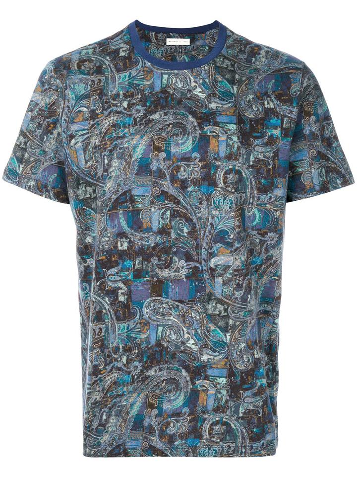 Etro - Paisley Print T-shirt - Men - Cotton - Xl, Blue, Cotton