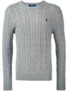 Polo Ralph Lauren Embroidered Logo Jumper, Men's, Size: Small, Grey, Cotton