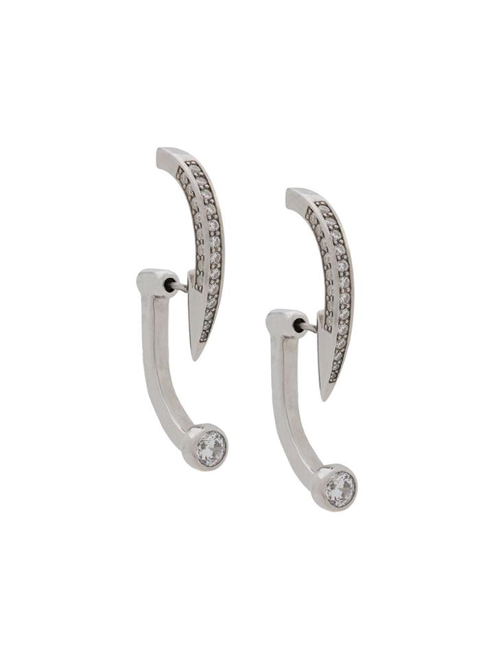 Alan Crocetti Crystal Embellished Earring - Silver