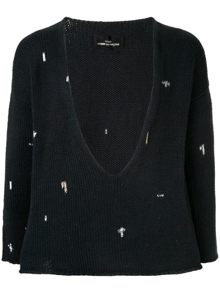 Comme Des Garçons Vintage Plunge Neck Jumper - Black
