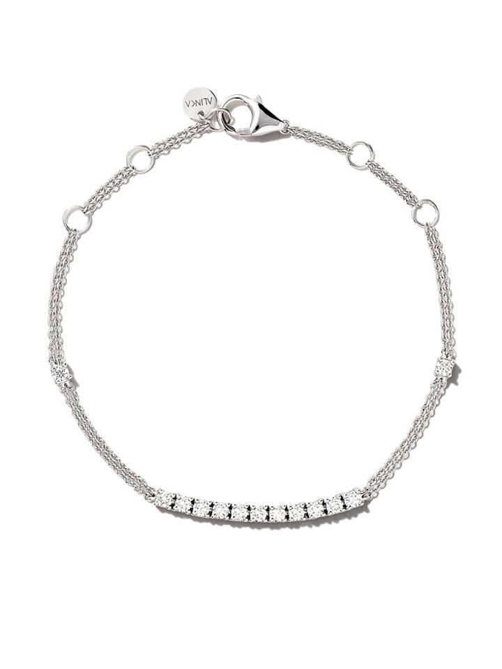 Alinka 18kt White Gold Riviera Diamond Bracelet - Silver