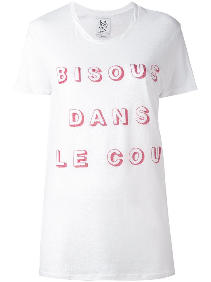 Zoe Karssen - Bisou? T-shirt - Women - Cotton/modal - L, White, Cotton/modal