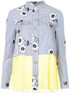 Huishan Zhang Pleated Floral Shirt - Blue