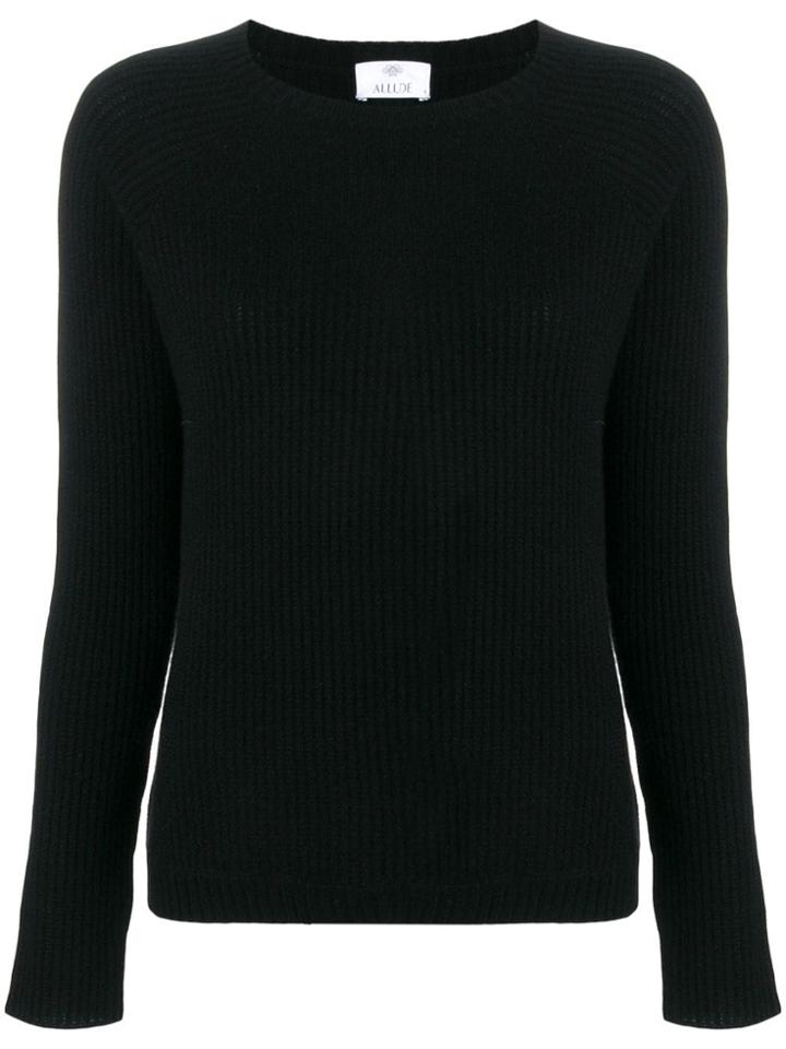 Allude Ribbed Sweater - Black