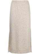 Pringle Of Scotland Knitted Midi Skirt - Neutrals
