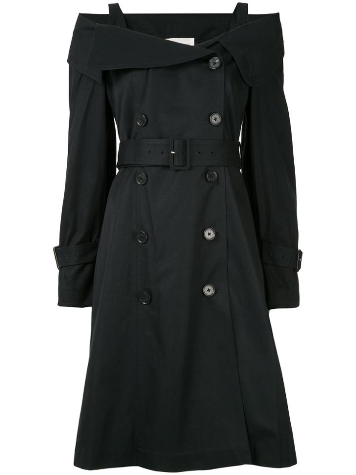 Portspure Double-breasted Midi Dress - Black