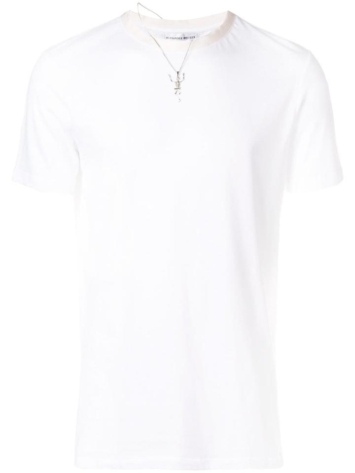 Alexander Mcqueen Dancing Skeleton Necklace T-shirt - White