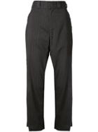 R13 Cropped Pinstripe Trousers - Grey