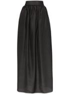 Michael Lo Sordo High-waisted Gathered Silk Satin Full Skirt - Black