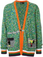 Kolor Contrast Trim Cardigan - Green