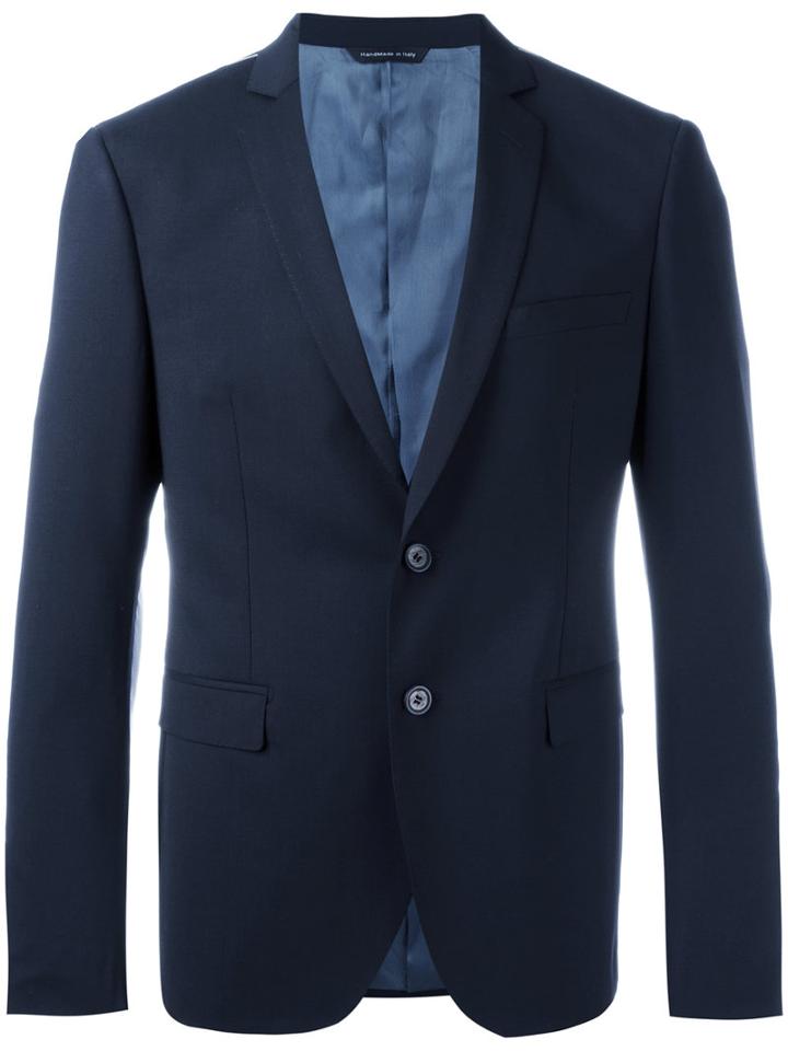 Tonello Two Button Blazer, Men's, Size: 50, Blue, Virgin Wool/spandex/elastane/cupro