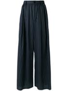 Mm6 Maison Margiela Striped Wide Leg Trousers - Blue