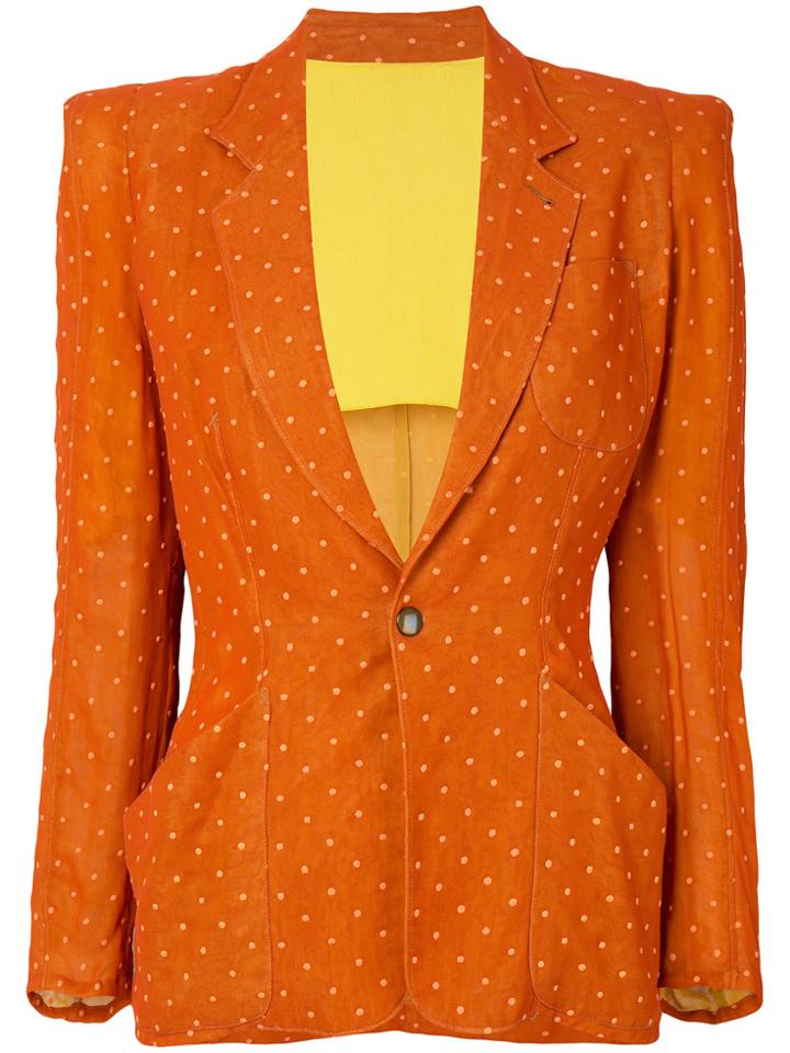 Jean Paul Gaultier Vintage Polka Dot Pattern Blazer - Yellow & Orange