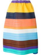 Pleats Please By Issey Miyake Colour Block Pleated Skirt
