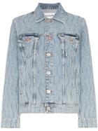 Filles A Papa Crystal Swirl Embellished Denim Jacket - Blue