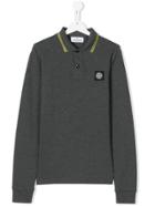 Stone Island Junior Teen Long Sleeve Polo Shirt - Grey