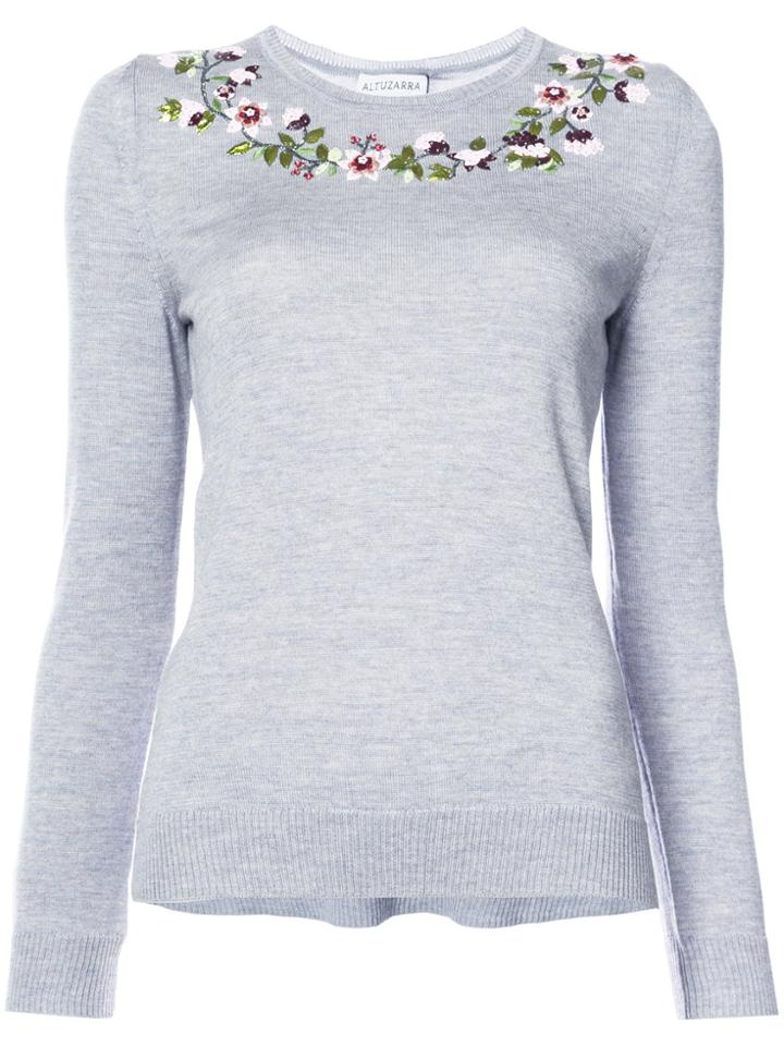 Altuzarra Floral Embellished Sweater - Grey
