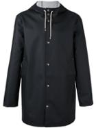 Stutterheim Hooded Raincoat, Men's, Size: Large, Black, Rubber