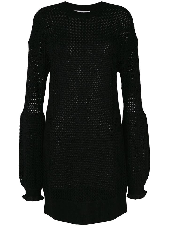 Mcq Alexander Mcqueen - Mesh Knit Dress - Women - Wool - S, Black, Wool