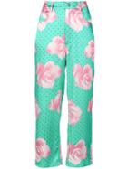 Fleur Du Mal Floral Printed Trousers - Green