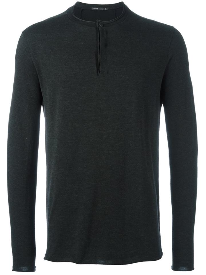 Transit 'serafino' Jumper, Men's, Size: 52, Black, Linen/flax/viscose/virgin Wool