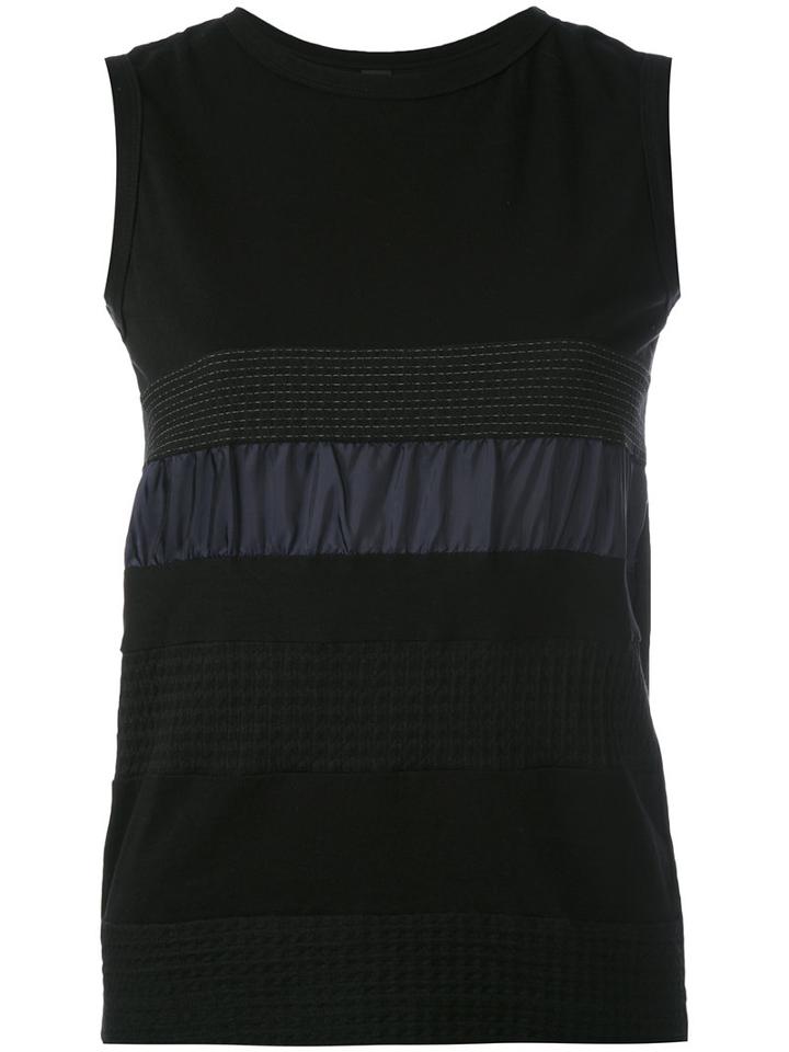 Y's - Tank With Ruffles - Women - Cotton/cupro - 3, Black, Cotton/cupro