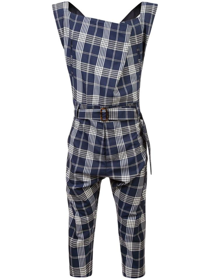 Vivienne Westwood Asymmetric Plaid Jumpsuit - Blue