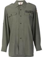 Figue Embellished Military Shirt, Women's, Size: Small, Green, Cotton