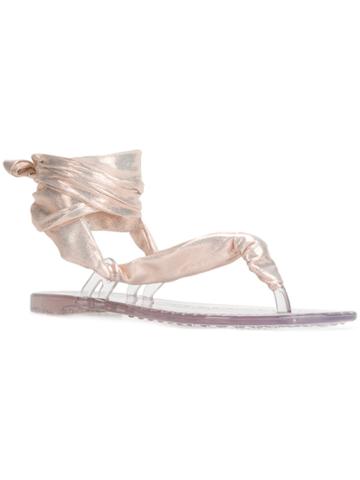 Casadei Ankle Tie Sandals - Metallic