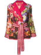 F.r.s For Restless Sleepers Aztec Print Wrap Jacket - Red