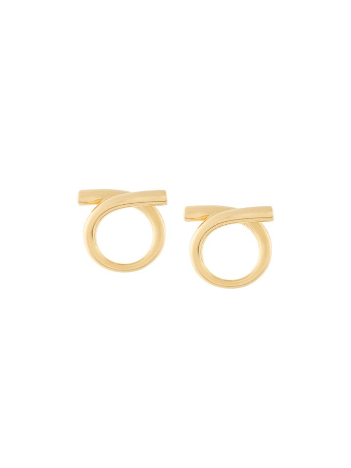 Salvatore Ferragamo Gancio Studs - Metallic