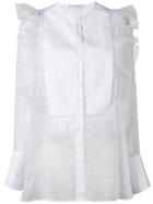 Ermanno Scervino Collarless Button Down Shirt - White